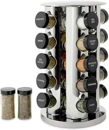 Kamenstein 20 Jar Revolving Countertop Spice Rack with Spices Included